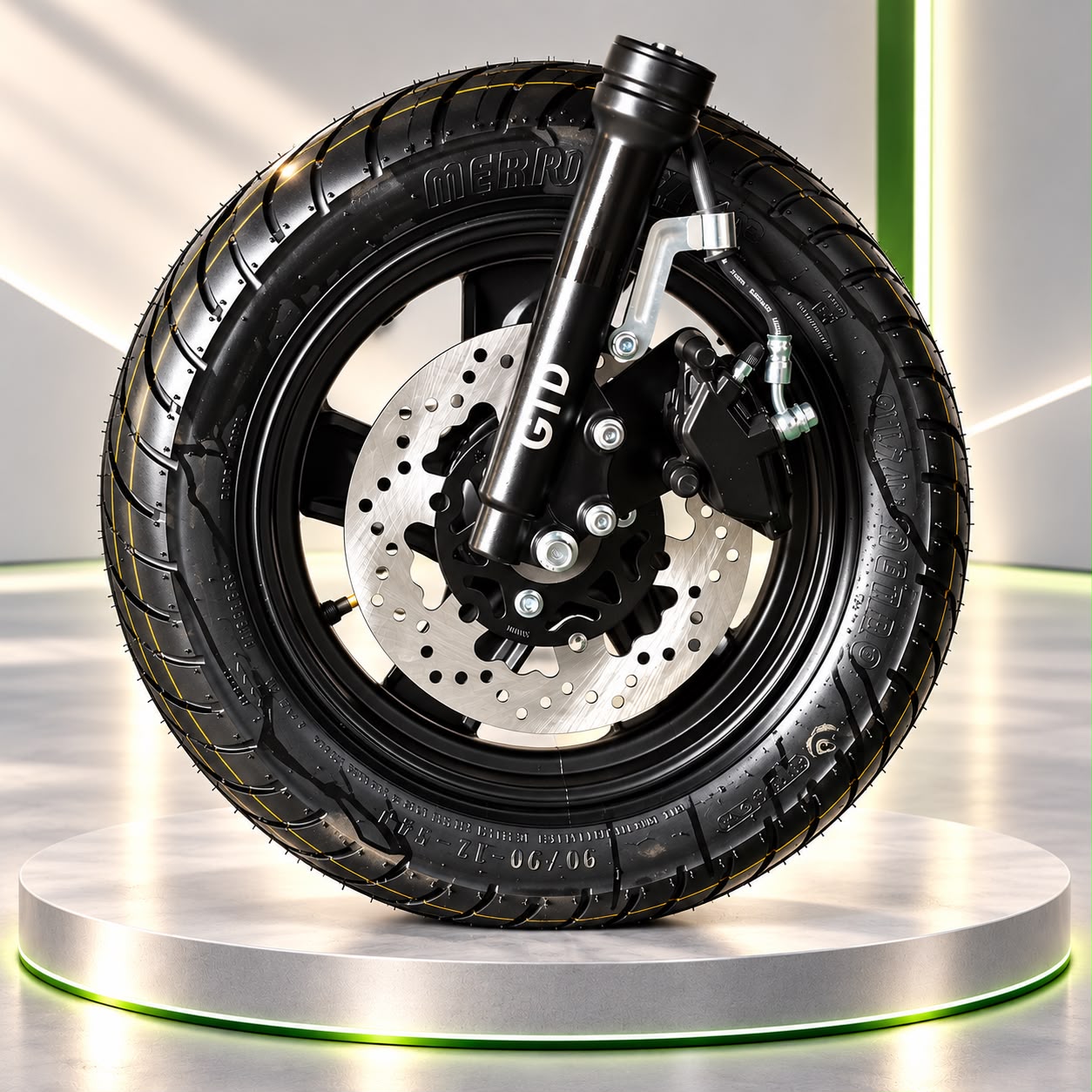 Tyre used in a GT Drive electric scooter